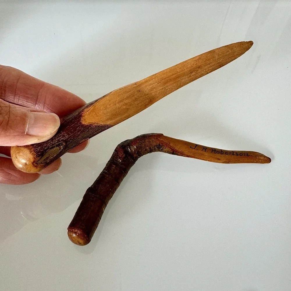 VTG Antique Camp Michikinikwa Indiana Carved Letter Opener Chief Little Turtle